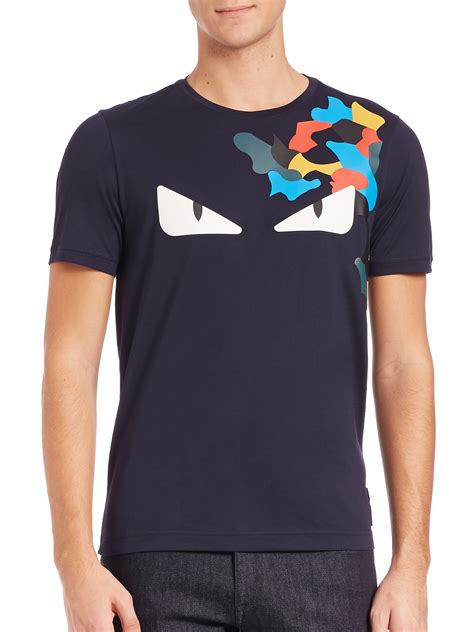 blue fendi monster shirt|fendi blue t shirts.